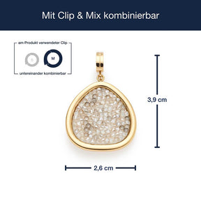 Anhänger FRANCA gold mit Clip & Mix, Massangaben und Kombinationsmöglichkeiten