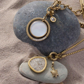 Anhänger FRANCA gold auf Steinen, Clip & Mix Kette mit Charm