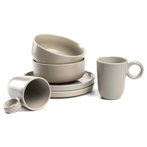 Geschirrset ROMA beige mit Schüsseln, Tellern und Tasse