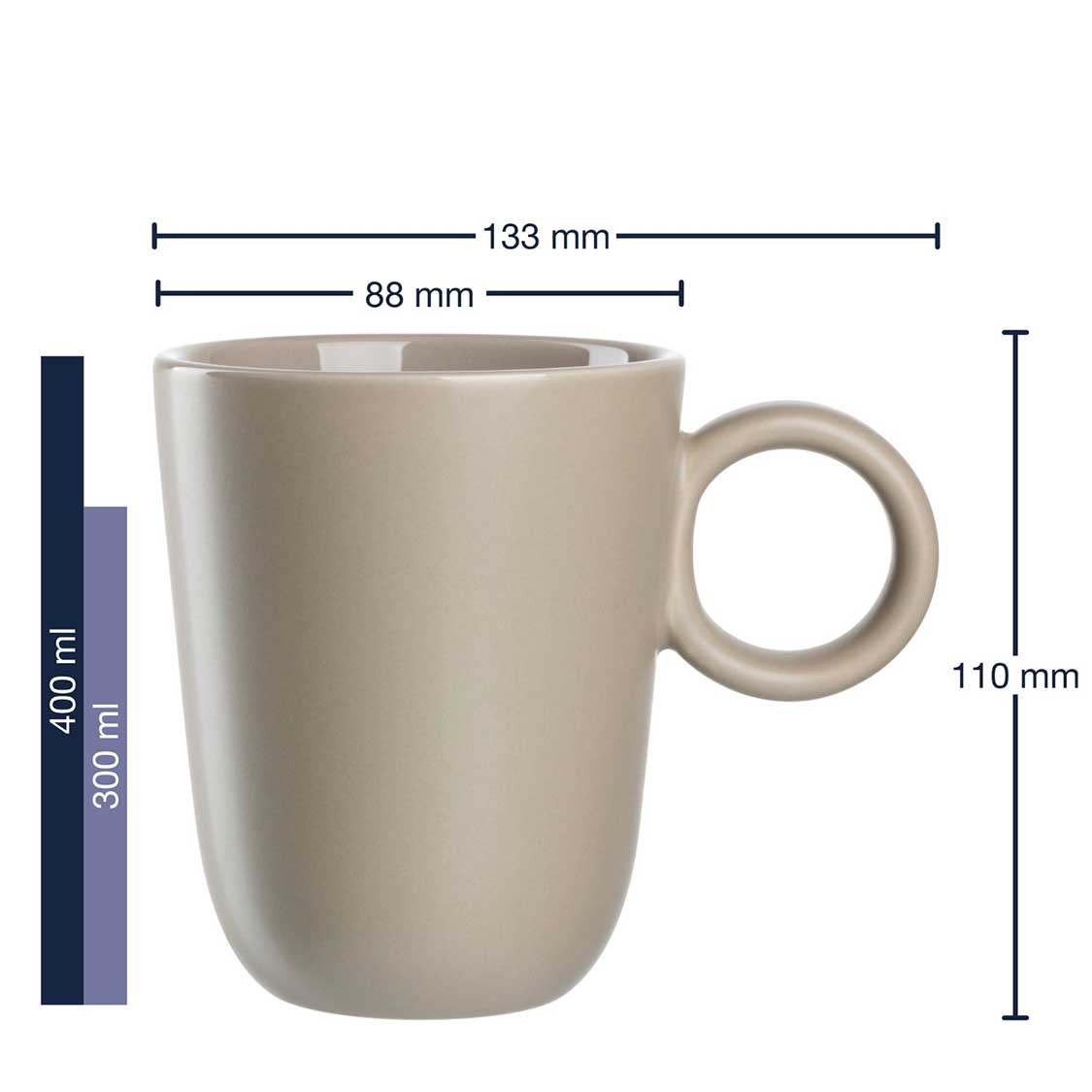 Massangaben zu Geschirrset ROMA beige 6-teilig