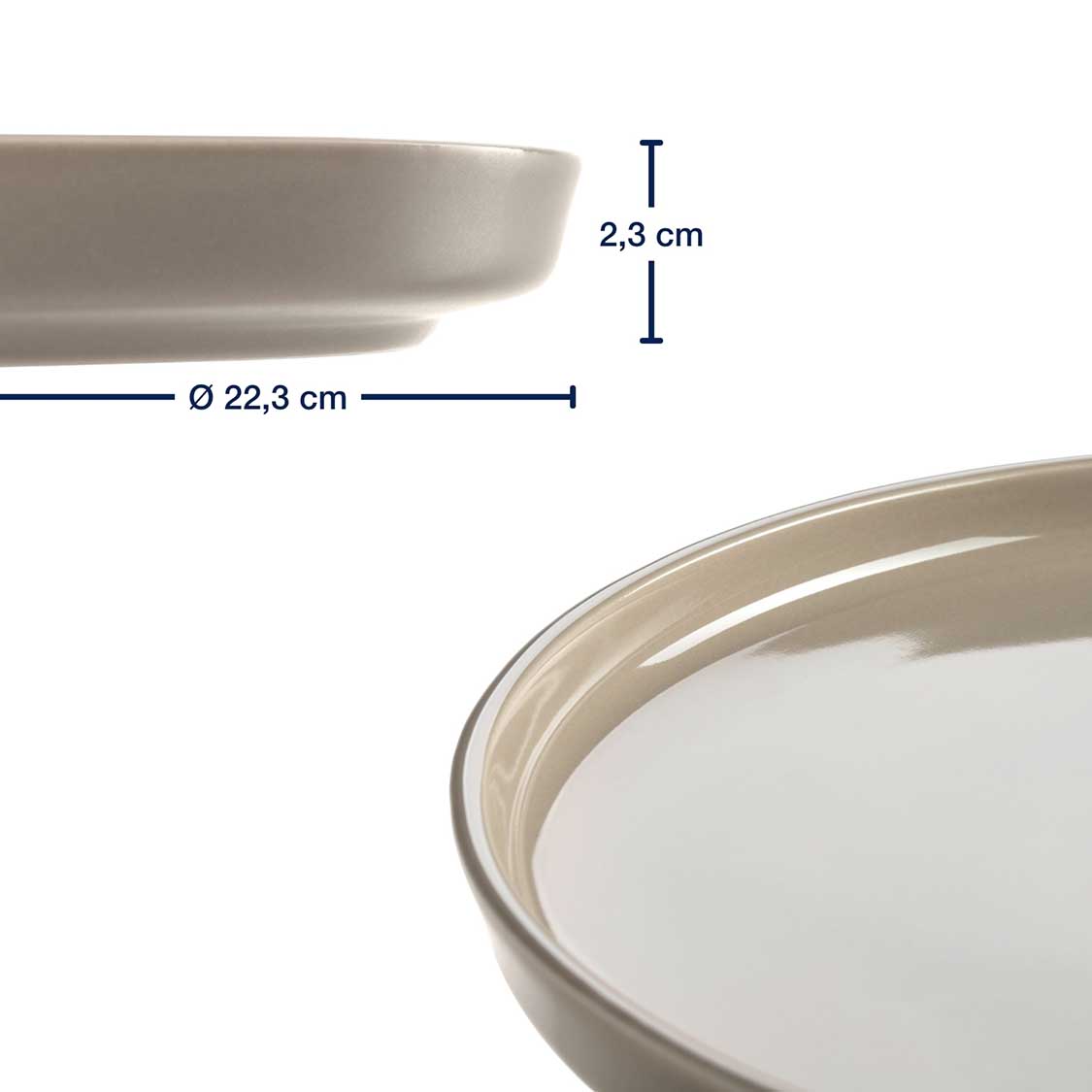 Massangaben zu Geschirrset ROMA beige 6-teilig