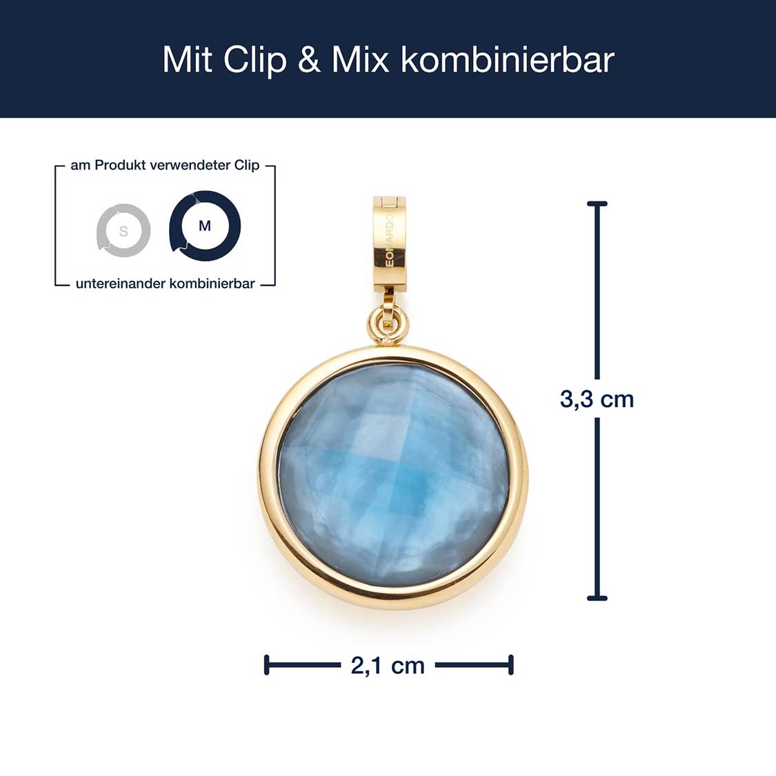 Massangaben zu Anhänger MINKA gold Clip & Mix