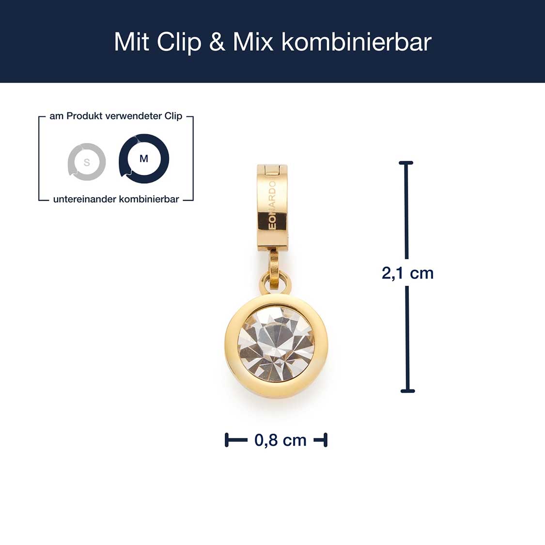 Massangaben zu Anhänger LACY gold Clip & Mix