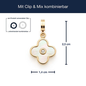 Massangaben zu Anhänger BLUNA gold Clip & Mix