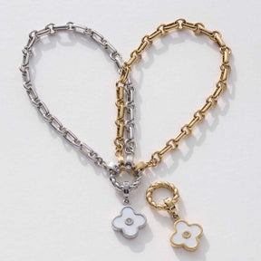 Anhänger BLUNA gold Clip & Mix in Silber und Gold mit Blütenformen