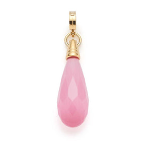 Anhänger FRISCO gold Clip & Mix, rosa Tropfen mit facettiertem Schliff