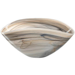 Schale ALABASTRO mit Marmormuster in Beige und Schwarz, Draufsicht