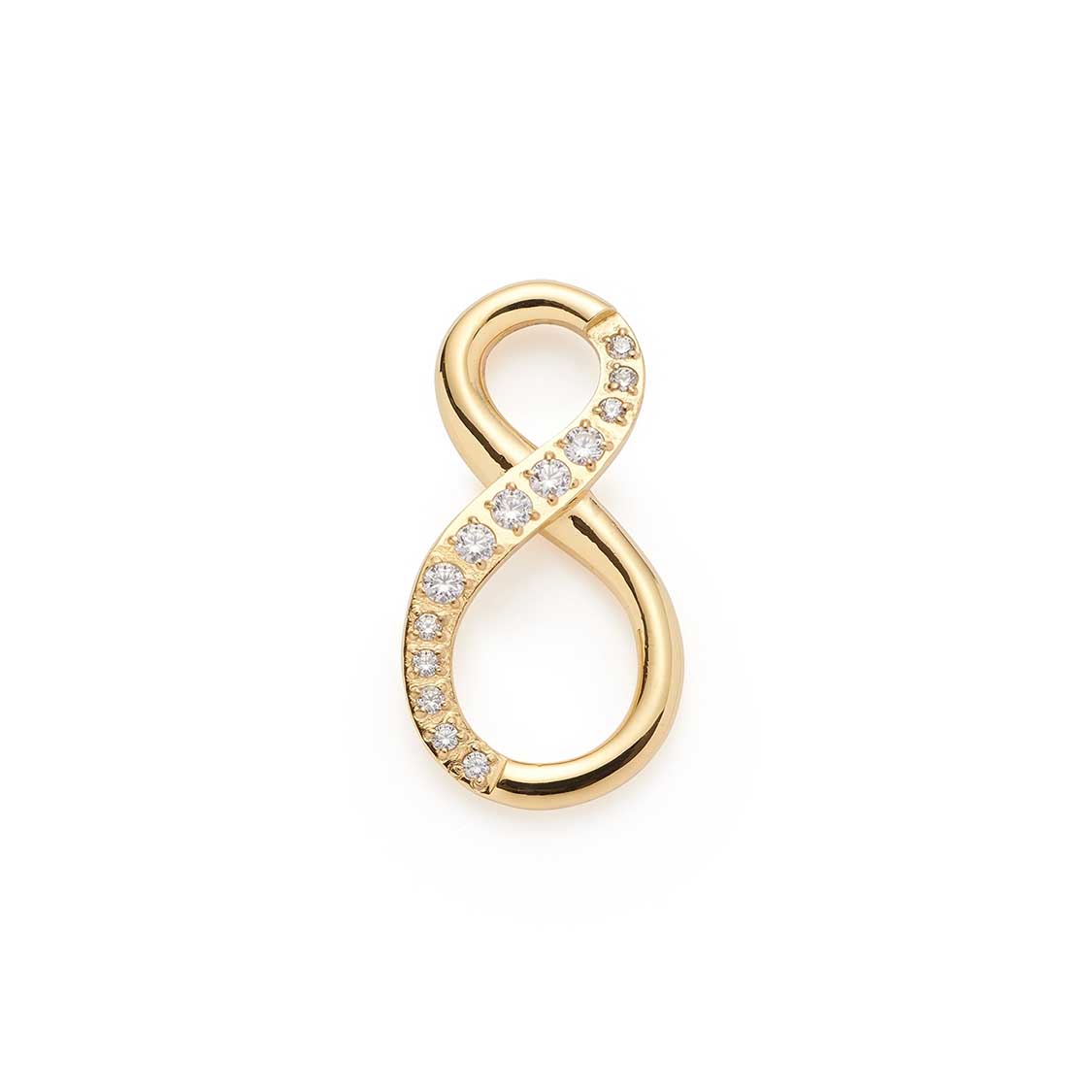 Edelstahlring SENTA gold Clip & Mix mit Zirkonia-Steinen auf weißem Hintergrund