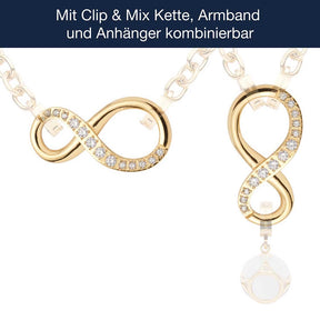 Edelstahlring SENTA gold mit Clip & Mix Kette und Anhänger kombinierbar
