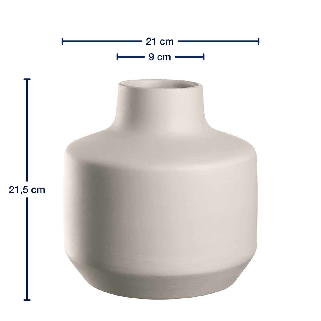 Massangaben zu Keramikvase MILANO 22 cm creme
