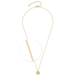 Halskette ISABELLE 45 gold mit rundem Anhänger, Detailausschnitt der Gliederkette