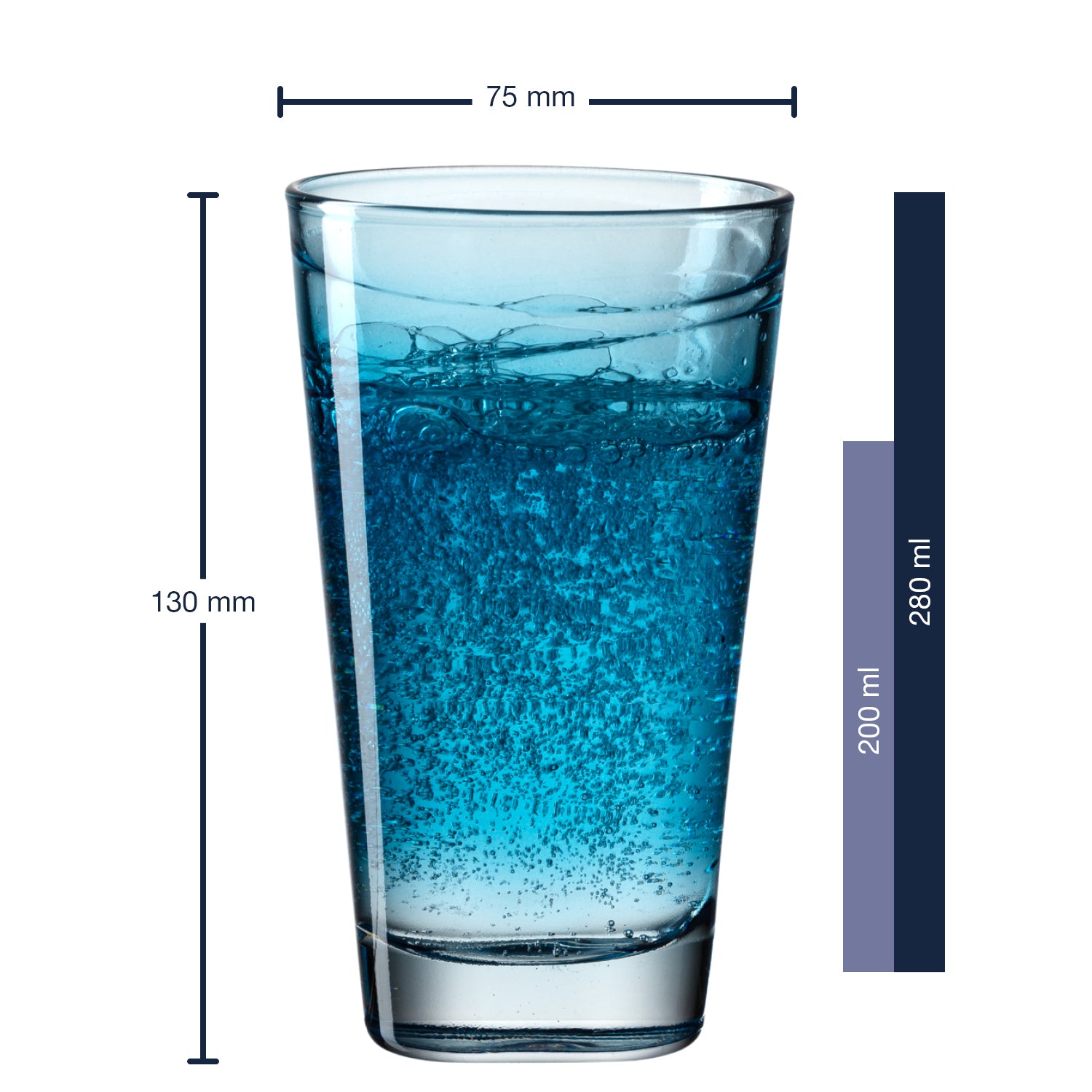Massangaben zu Trinkglas VARIO STRUTTURA 280 ml blau