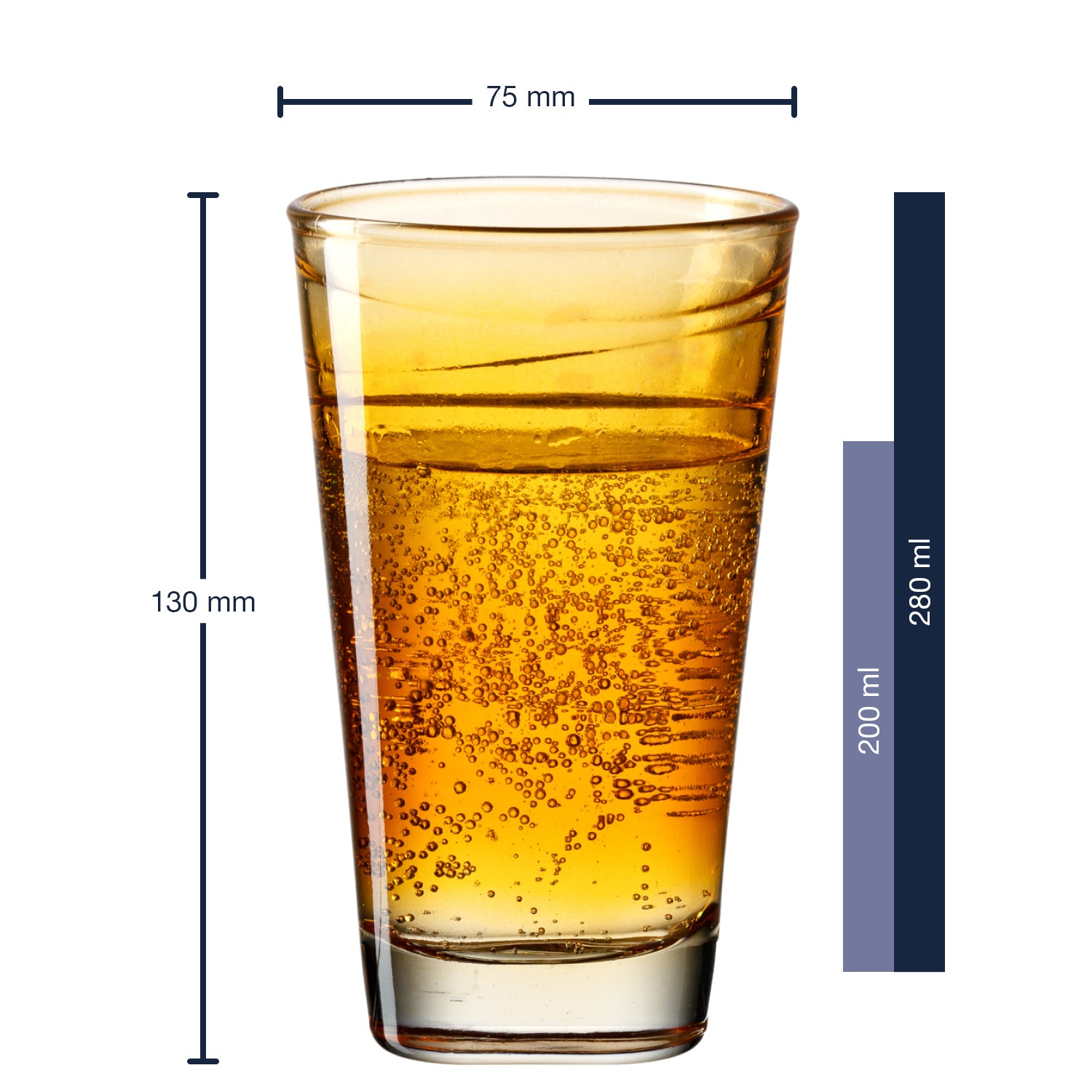 Massangaben zu Trinkglas VARIO STRUTTURA 280 ml orange