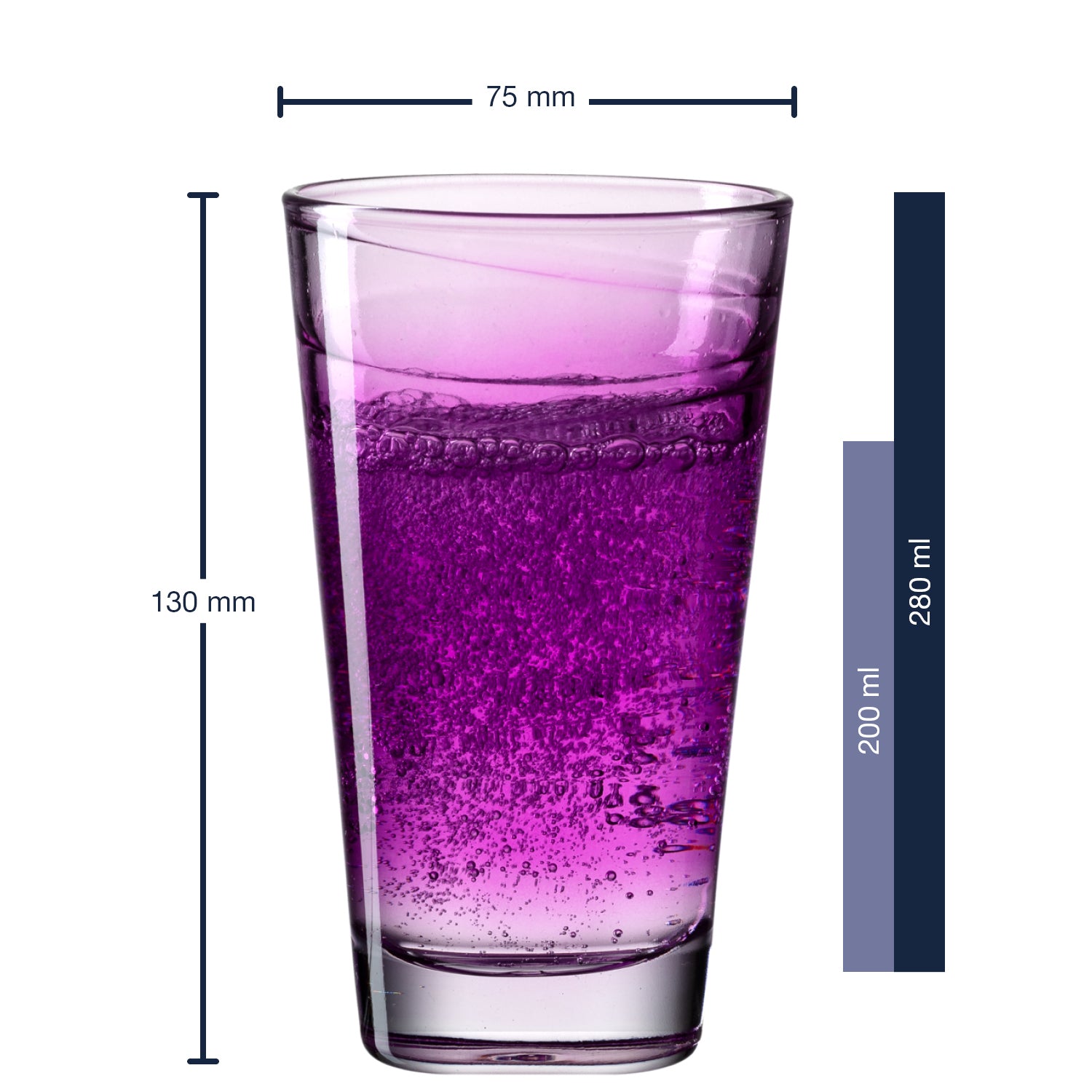 Massangaben zu Trinkglas VARIO STRUTTURA 280 ml violett