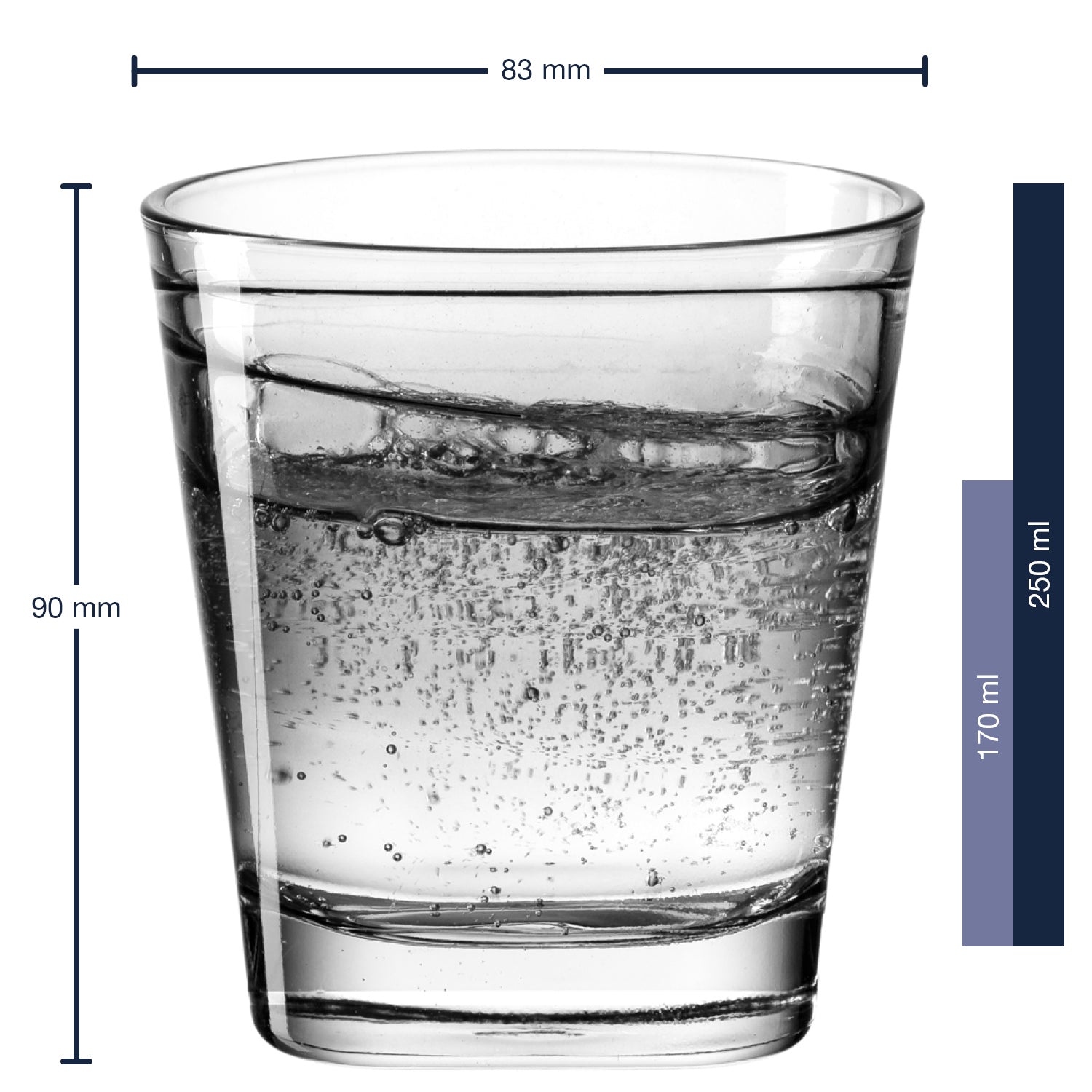 Massangaben zu Trinkglas VARIO STRUTTURA 250 ml anthrazit