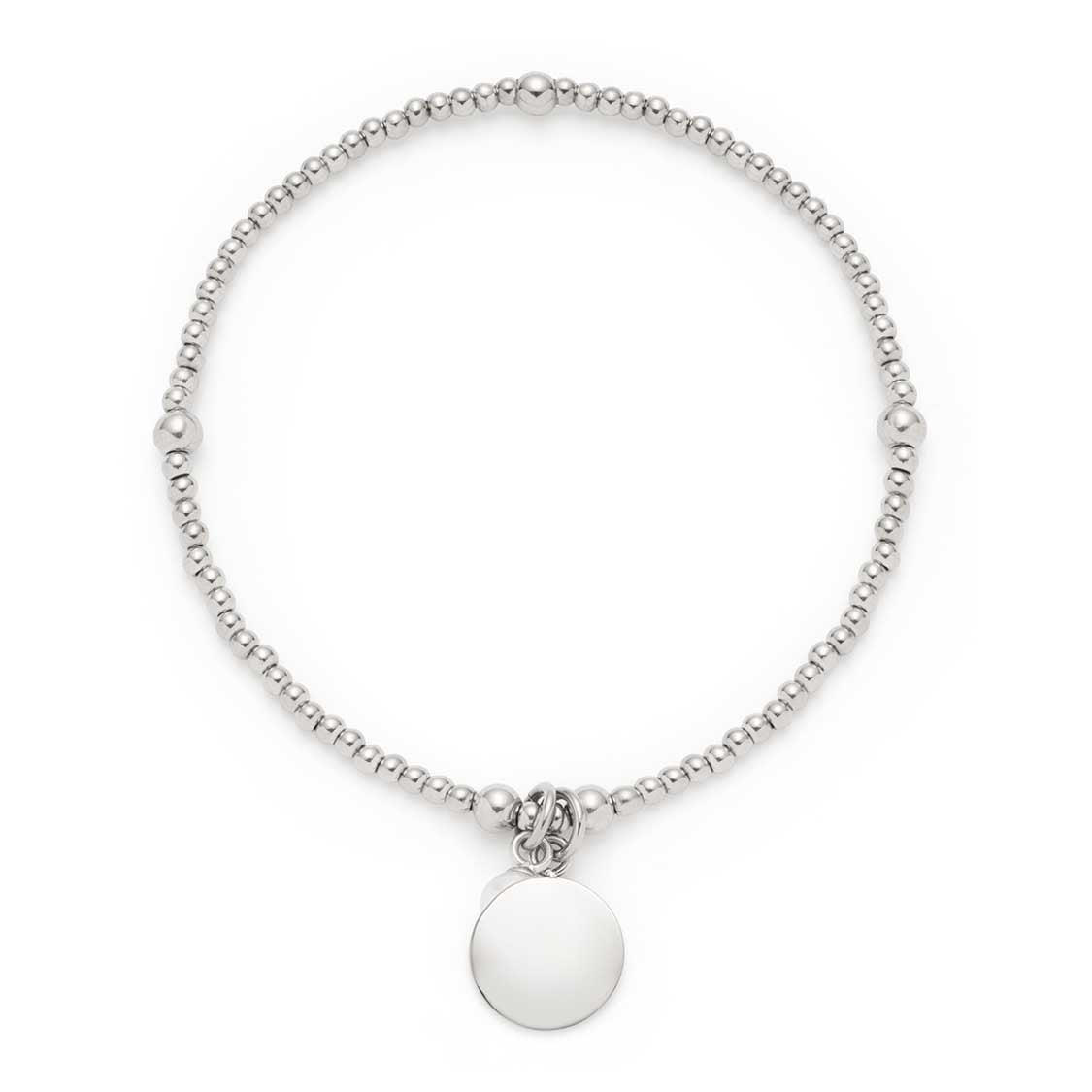 Armband DEBBY silber mit rundem Plaketten-Anhänger