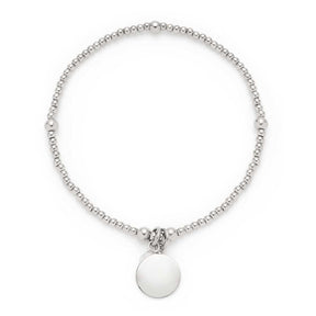 Armband DEBBY silber mit rundem Plaketten-Anhänger