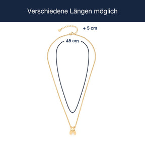 Massangaben zu Halskette SOPHIE, goldfarben mit Verlängerungskette