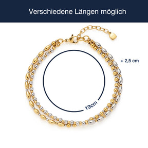 Massangaben zu Armband SABRINA, bicolor Edelstahl-Gliederkette