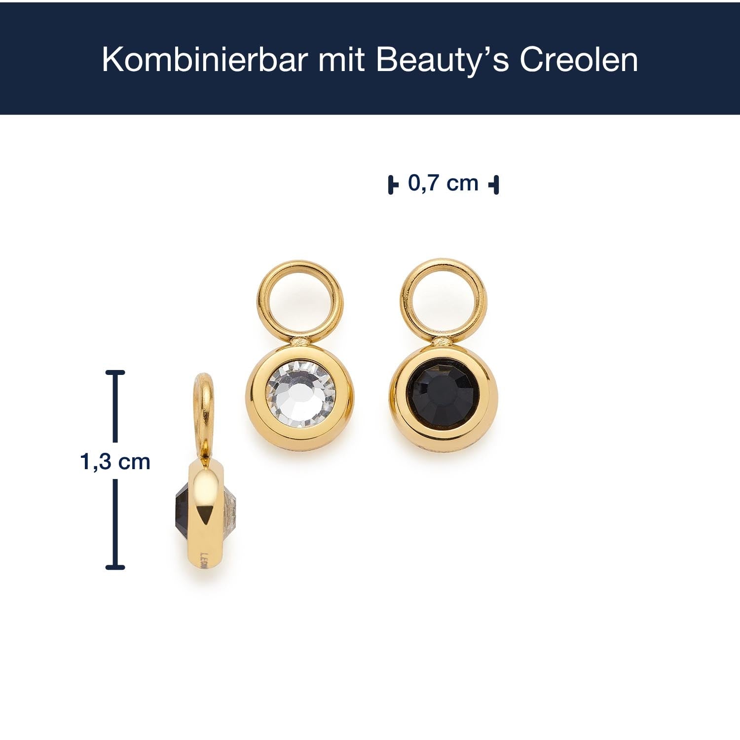 Massangaben zu Set/2 Anhänger BLACKY silber/schwarz Beauty's