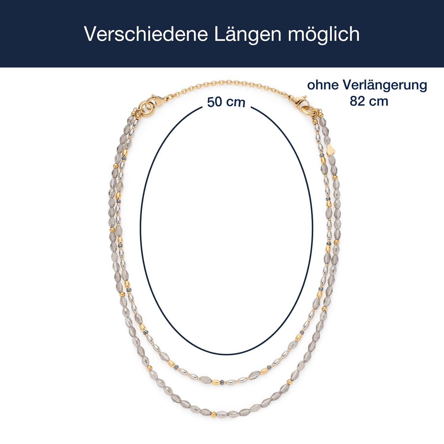 Massangaben zu Halskette AGNETA, zwei Längen möglich