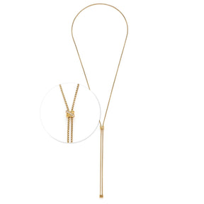 Halskette DARIA 90 cm gold mit Zirkonia und Verschlussdetail