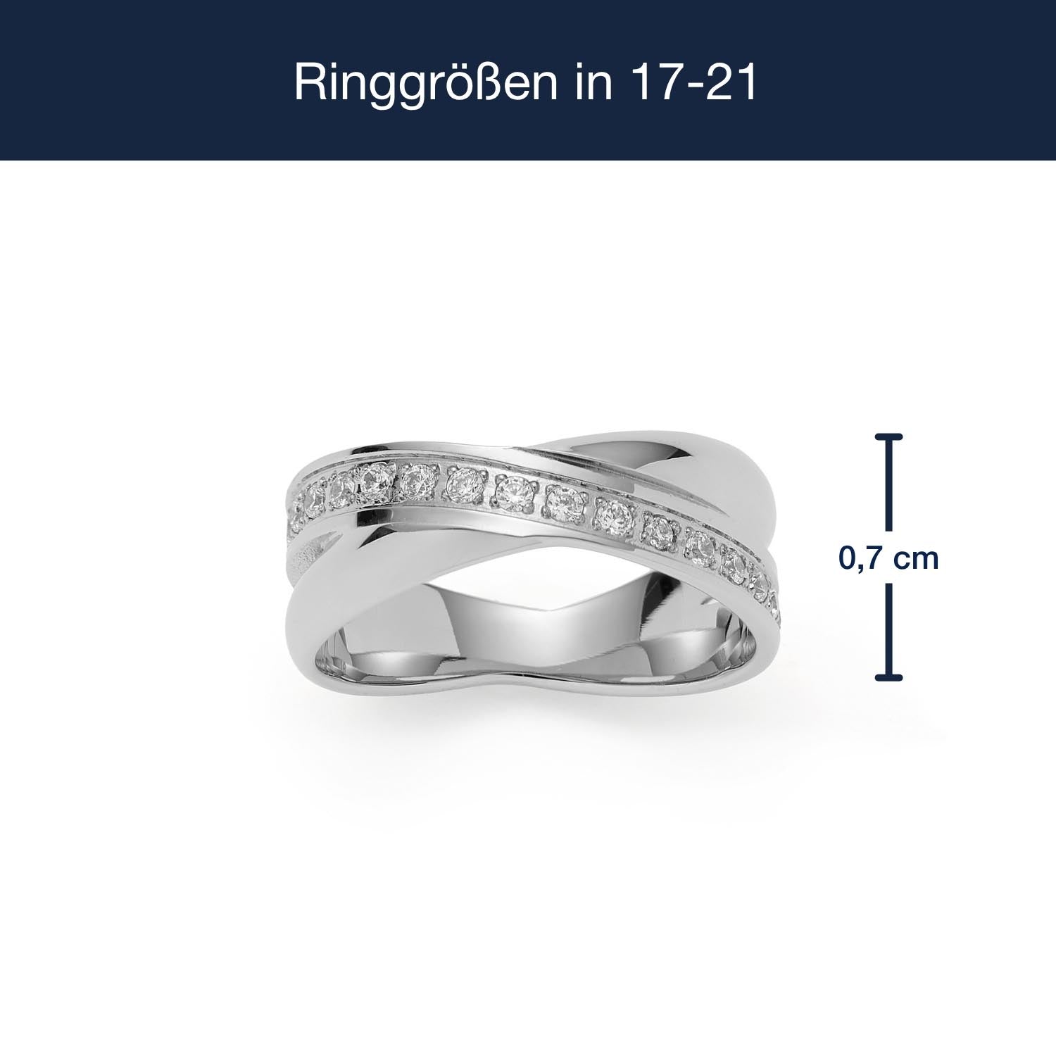 Massangaben zu Ring DARIA 20, Silberring mit Diamanten, Seitenansicht