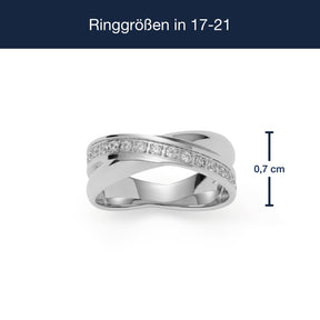 Massangaben zu Ring DARIA 20, Silberring mit Diamanten, Seitenansicht
