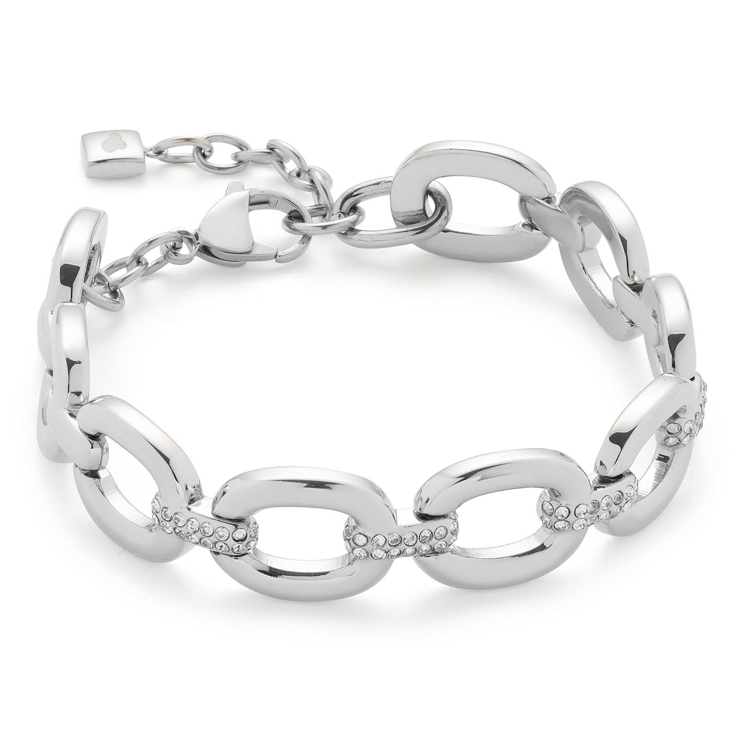Armband BELLE in Silber mit Gliedern und Zirkonia-Steinen