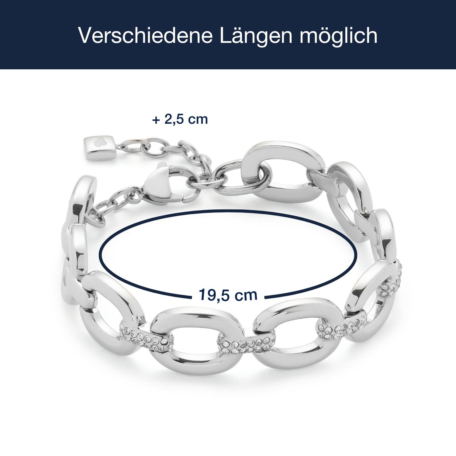 Massangaben zu Armband BELLE mit Längenvariante und Verschluss