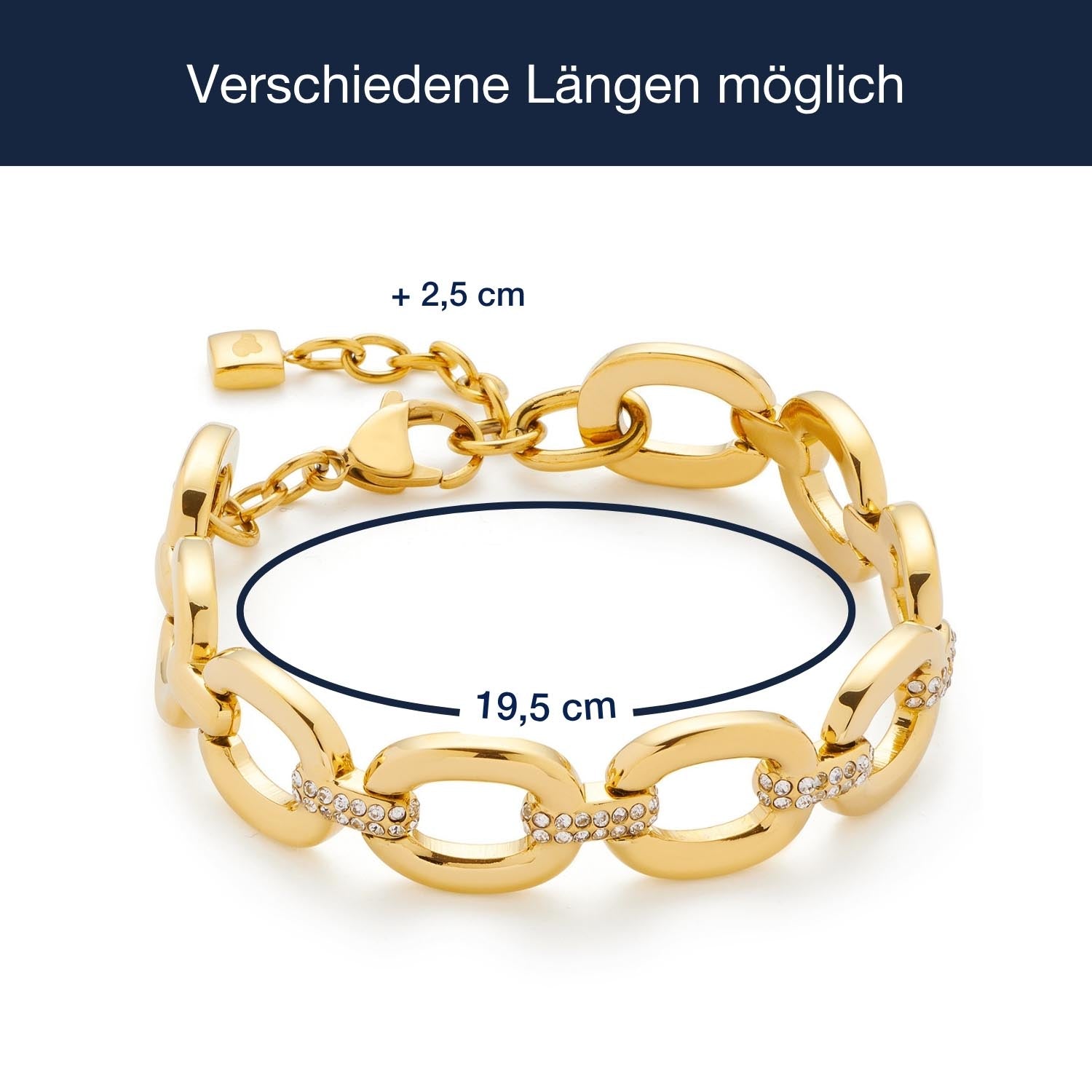 Massangaben zum Armband BELLE gold