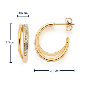 Massangaben zu Ohrring ANJA gold mit Zirkonia-Besatz