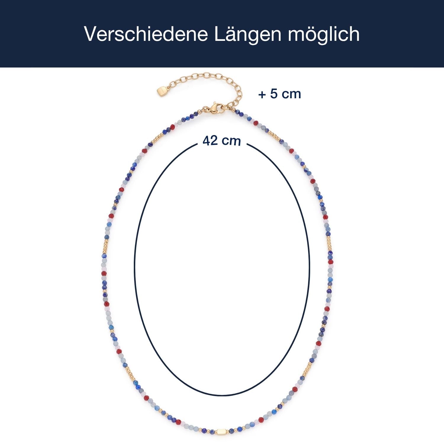 Massangaben zu Halskette ALSION 42 cm CIAO mit Perlen in mehrfarbig