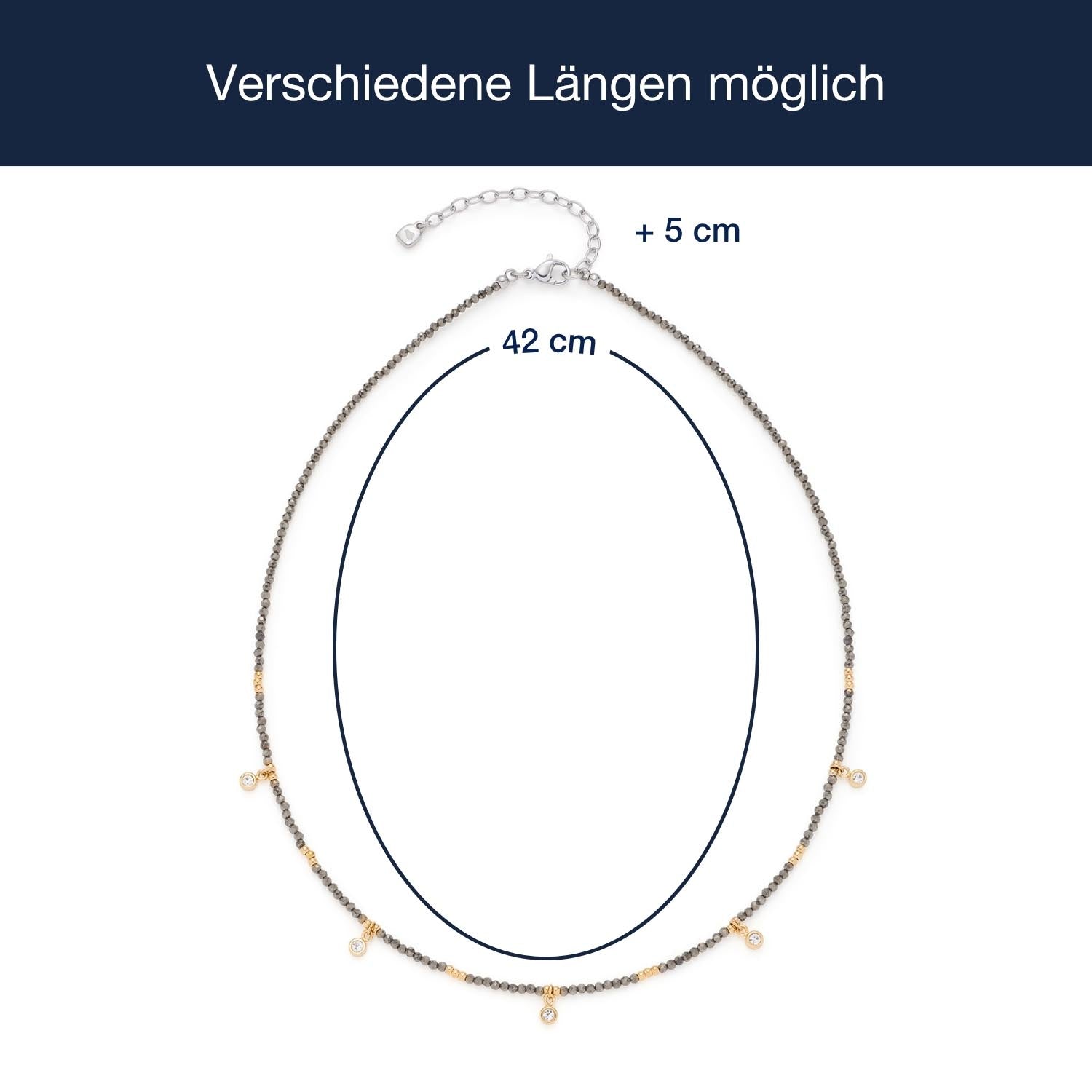 Massangaben zur Halskette ANNA 42 cm CIAO mit Kettenverlängerung