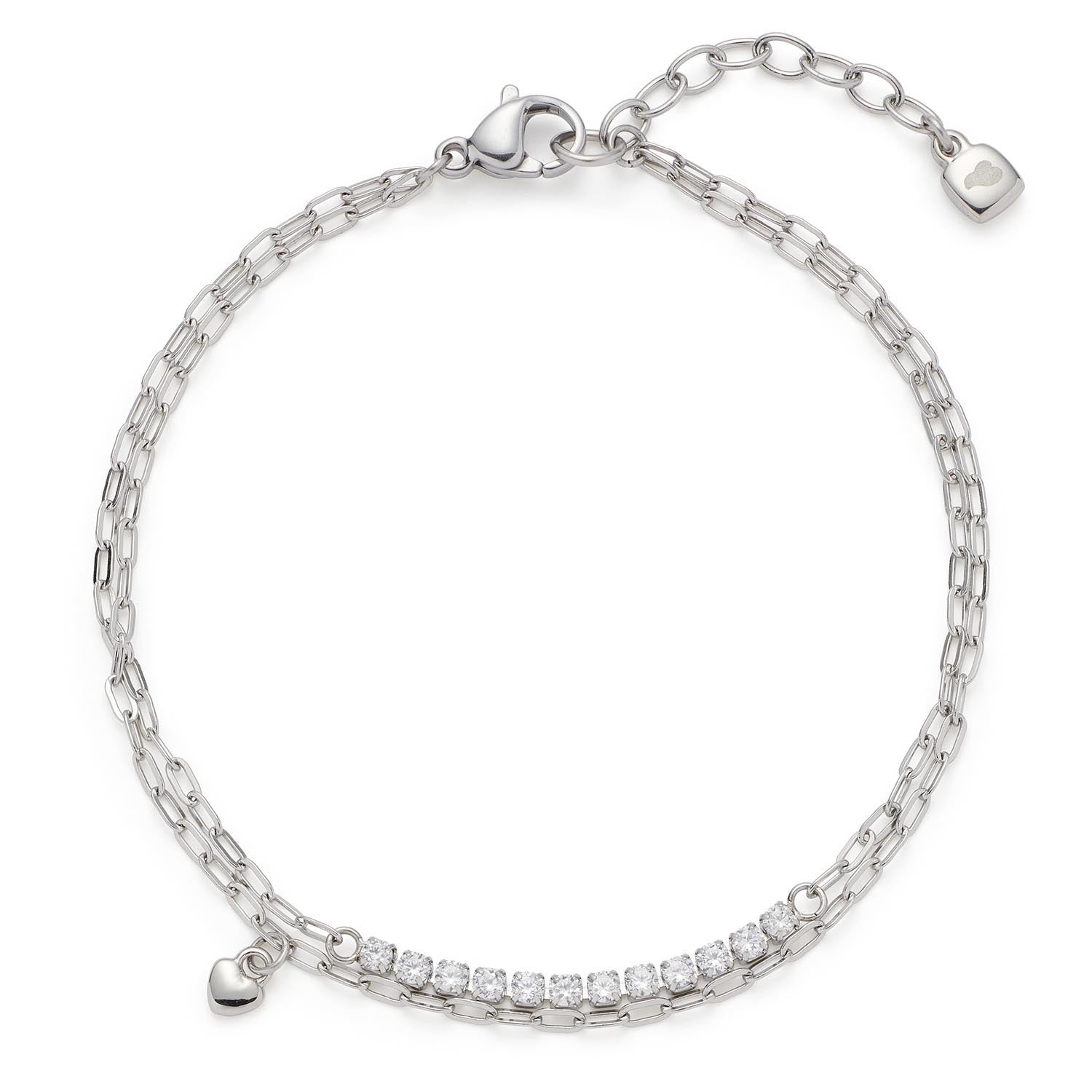 Armband TINI CIAO aus Edelstahl mit Zirkonia-Steinen in Silber
