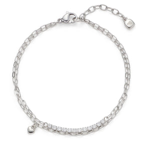 Armband TINI CIAO aus Edelstahl mit Zirkonia-Steinen in Silber