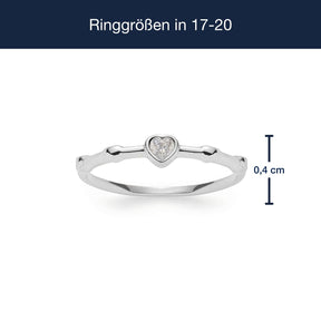 Massangaben zu Ring CHRISTIE 20 CIAO mit Herzstein