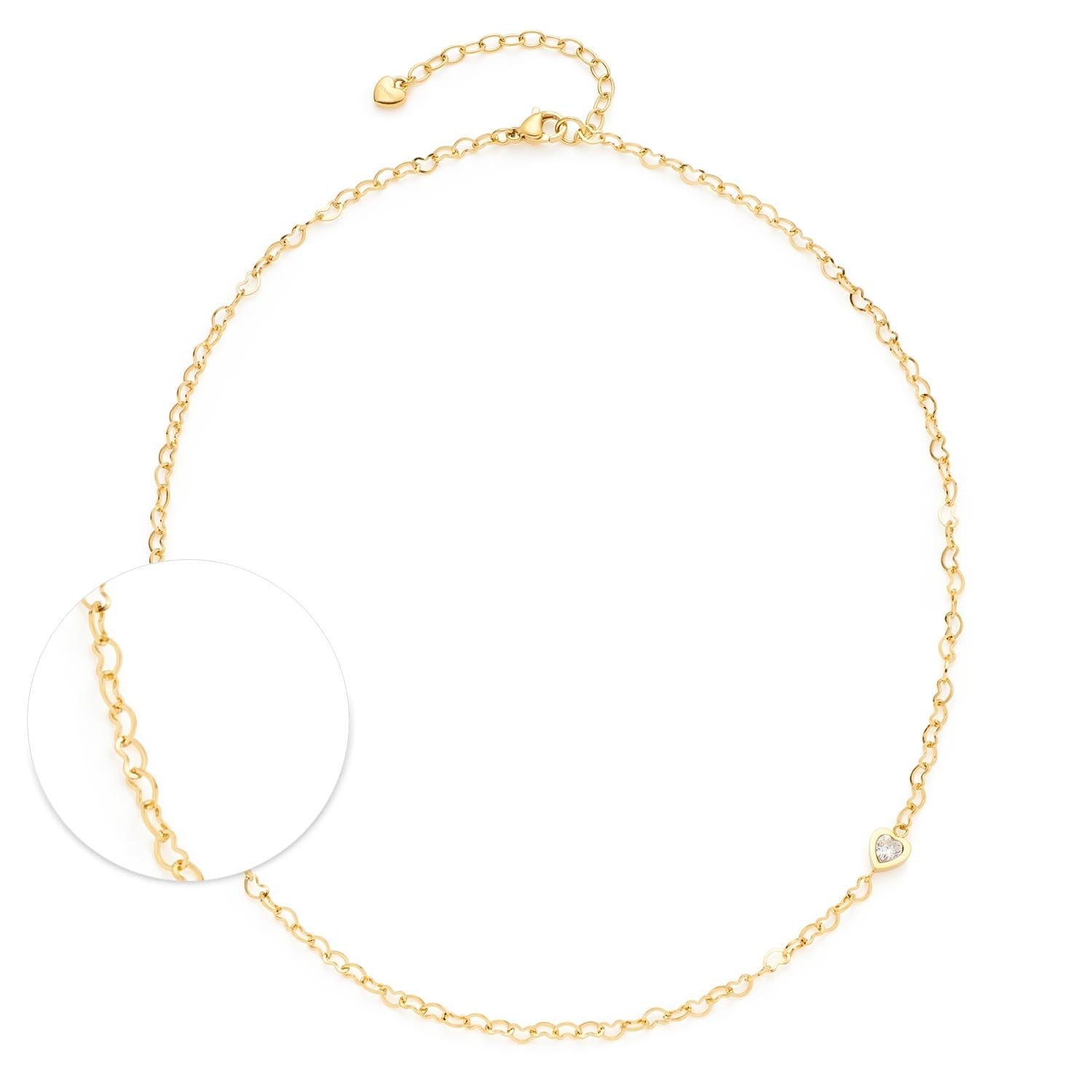 Halskette JULY 42 cm CIAO in Goldfarbe mit Gliederkette und Detailansicht