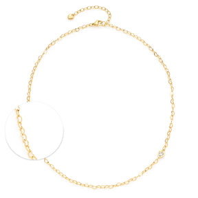 Halskette JULY 42 cm CIAO in Goldfarbe mit Gliederkette und Detailansicht