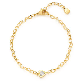 Armband JULY CIAO mit goldenen Gliedern und rundem Zirkonia-Anhänger