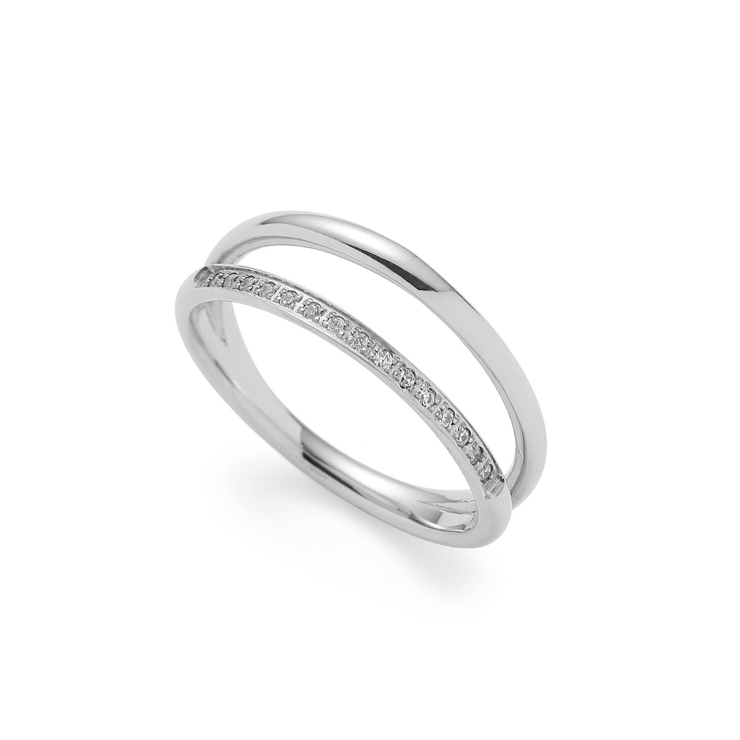 Ring TINI 17 CIAO aus Edelstahl mit Zirkonia, silber glänzend, Detailansicht