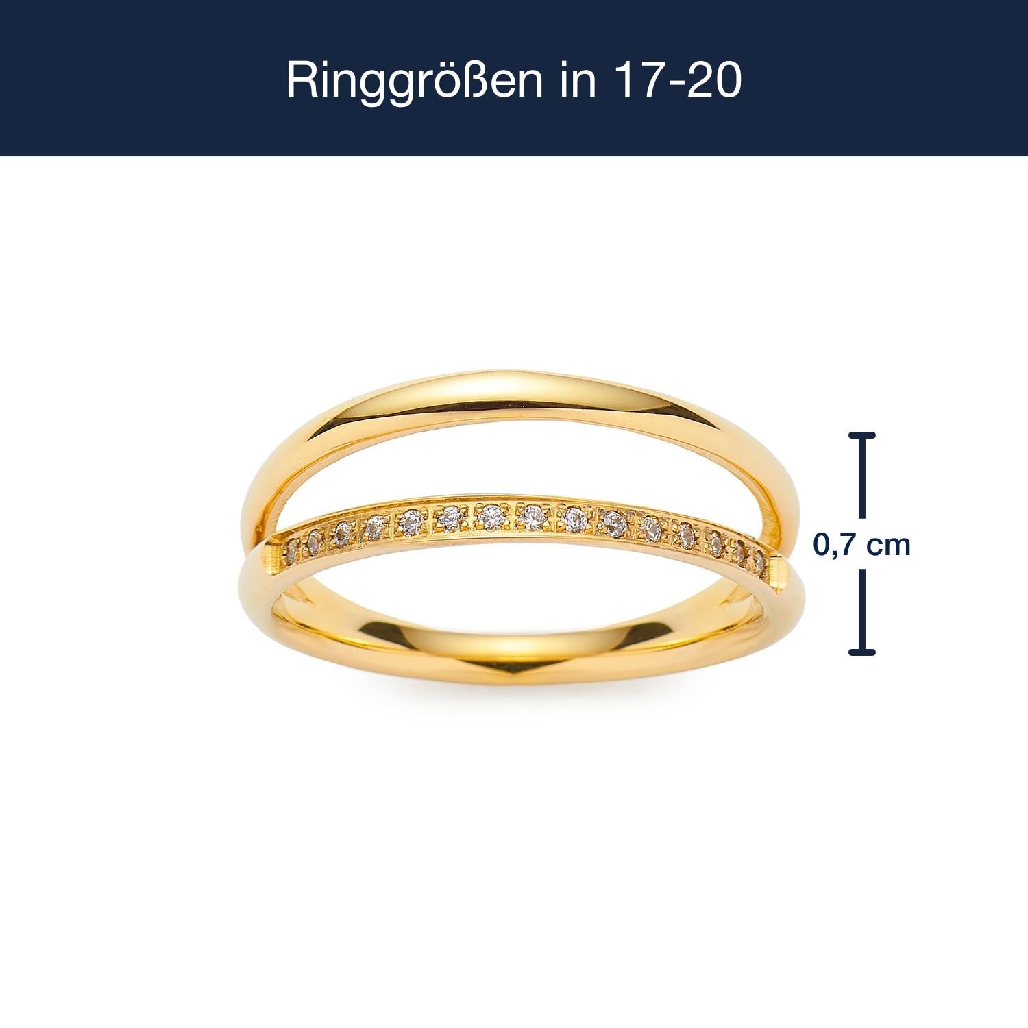 Massangaben zu Ring TINI 17 gold CIAO, Breite 0,7 cm