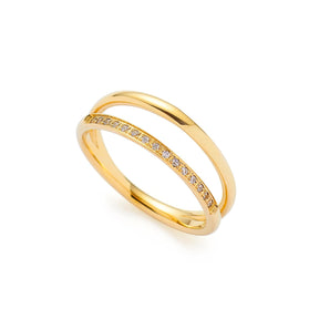 Ring TINI 20 gold CIAO mit Zirkonia-Besatz, goldfarben, freigestellt