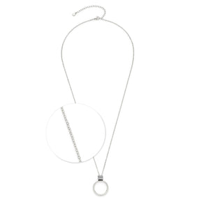 Halskette VERA 60 cm Clip & Mix in Silber mit rundem Anhänger, Detailansicht der Kette