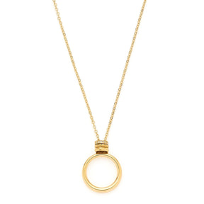 Halskette VERA gold mit rundem Clip & Mix Anhänger auf weißem Hintergrund
