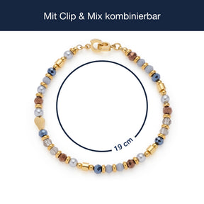 Armband CINDY Clip & Mix mit mehrfarbigen Perlen und Massangaben