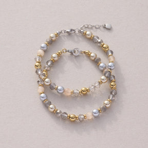 Armband HILDE Clip & Mix mit Perlen und Kristallperlen in Gold- und Silbertönen