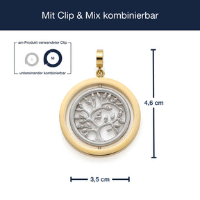 Anhänger TRIX Clip & Mix mit Lebensbaum-Motiv und Massangaben