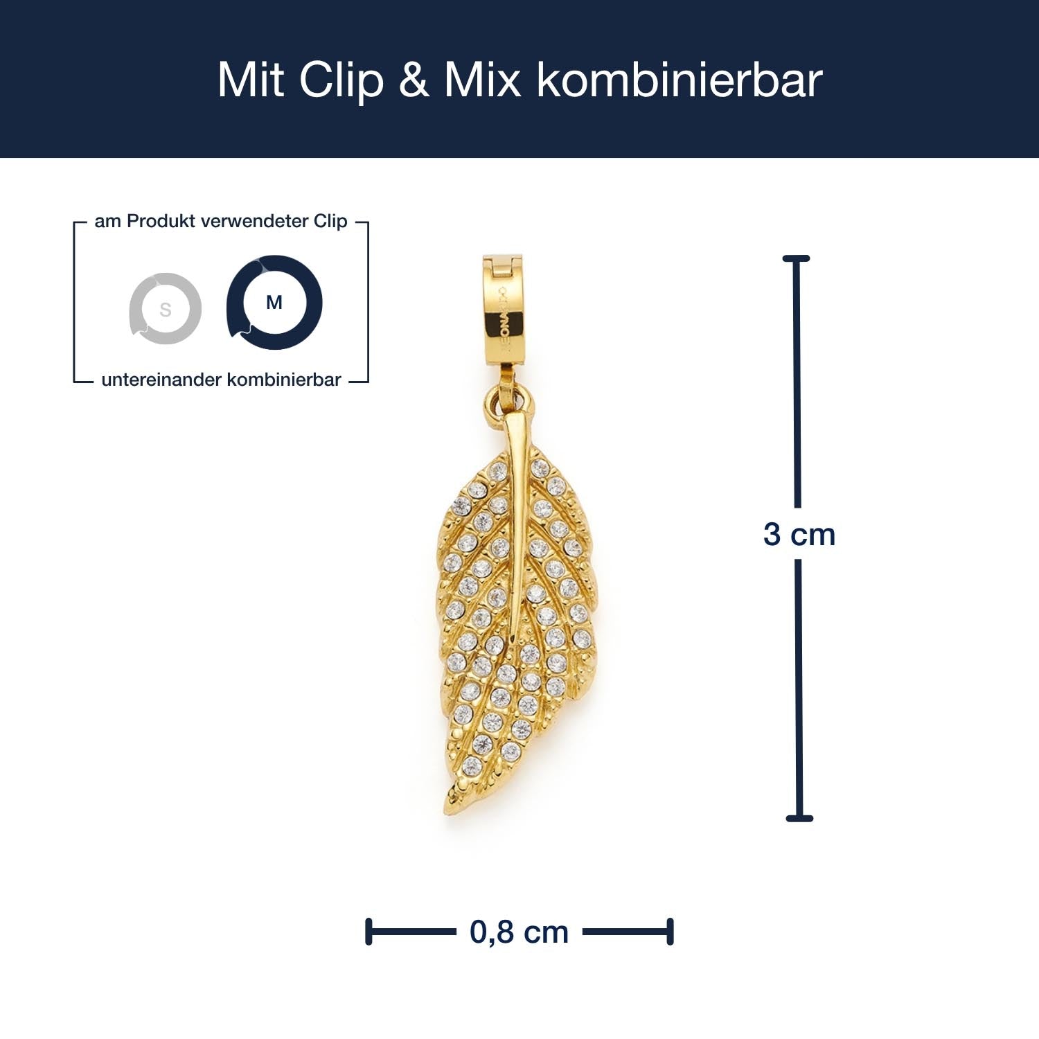 Massangaben zu Anhänger FEDRA gold Clip & Mix
