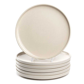 Keramikteller ROMA 27 cm creme, gestapelt im 6er-Set, Frontalansicht